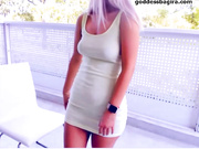 Hot European Blonde Outdor Short Dress Footfetish