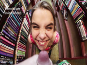 PavlovsWhore - A risky facial in the bookstore