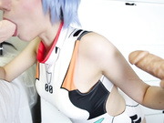 LanaRain - Slutty Double Blowjob w Ayanami Rei
