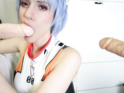 LanaRain - Slutty Double Blowjob w Ayanami Rei