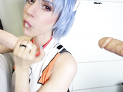 LanaRain - Slutty Double Blowjob w Ayanami Rei