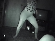 sheer shorts no panties see her hairy bush