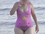 smiley swimsuit transparent when wet