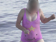 smiley swimsuit transparent when wet