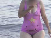 smiley swimsuit transparent when wet