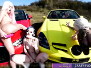 Outdoors fast epic jerking near cars