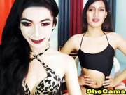 Kinky Trannies Masturbate Together