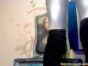 Painted Girl Trying Anal On Her Chair