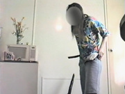 Amateur girl rides homemade dildo