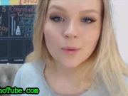 Beautiful Blonde Milks Her Perky Titties