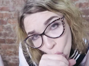 DeepBunnyHole - POV Nerdy School Girl Gagging And Swallow Cum (720p)