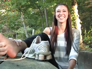 Bree barefoot tickling challenge