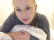 Sexy blonde teen shows off her big meaty soles during an audition