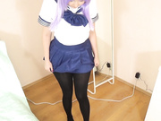 Hidori - School girl footjob with HUGE cumshot - Private show