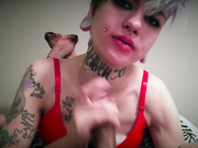 Cute Teenage Tattooed Punk Kat Mayhem Sucking A Tattooed Dick w Edging POV 1080p