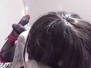Tattooed Bondage Bunny Gives BEST Footjob Blowjob Gets Mouthful W Edging 1080p