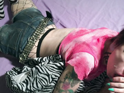 Cum On My Fishnets Please BEST EVER Tattooed Footjob Blowjob By Kat Mayhem 1080p