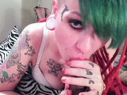 Angelic Tattooed Punk Gives Rough Deepthroat while Licking Balls w Gagging 1080p