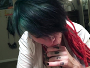 Busty Tattooed Schoolgirl Sucks + Fucks In White Stockings + Gets Creampie 1080p