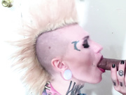 Punk With Mohawk & Tattoos Gives Great Blowjob & Swallows Every Last Drop! 1080p