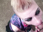 Punk With Mohawk & Tattoos Gives Great Blowjob & Swallows Every Last Drop! 1080p