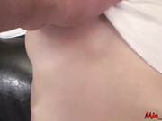 Mia Bandini - Fit teen gets ass to throat fuck and takes anal creampie eating it