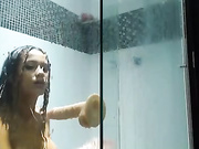 Eva tittyfucks in the shower