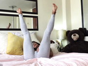AlohaLisa - Hitachi Squirt In Grey Leggings - Premium HD