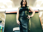Goddess Alexandra Snow - Black Leather and Fur Photoshoot