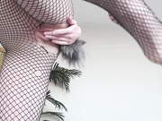 Hornyunicornn - Playing With Ass and Pussy Through Fishnets - Premium Video