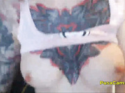 Tattooed YouTube Gamer Girl Dildo DP Masturbation Live