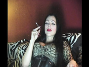 Smoking on human ottoman