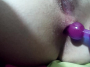 Anal beads in tight ass