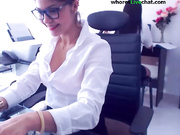 young secretary masturbate on workplace