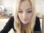 Sexy Blonde Fingering Her Pussy And Ass In The Kitchen