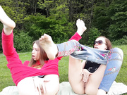 sexxylorry lorry & maya outdoor masturbation