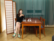 oopsmodels hairy ariadna in the dining room in 4k