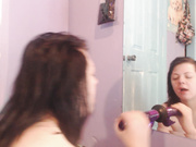 QueenPunky - sloppy mirror blowjob