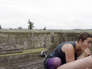 Dani Daniels - Scotland Castle Stranger Blowjob