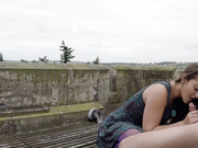 Dani Daniels - Scotland Castle Stranger Blowjob