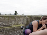 Dani Daniels - Scotland Castle Stranger Blowjob