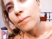 Squirting with spoon and eat your own cum - 550cams.com