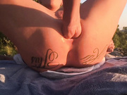 Lilyskye - extreme anal play with a great view