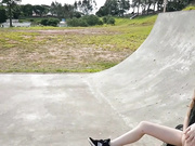 Sex vibrator in public skate park