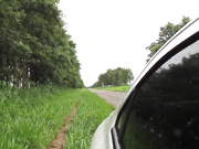 Sweet teen - Masturbation on the road with rain