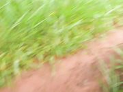 Sweet teen - Masturbation on the road with rain