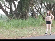 Sweet teen - Customised video, naked on the road