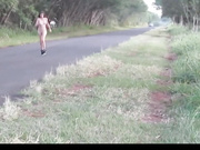 Sweet teen - Customised video, naked on the road