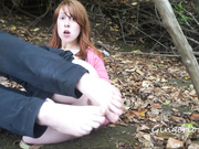 Gingerlovex - Redhead Foot Fetish JOI In The Woods