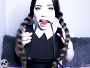 Lilcanadiangirl - Wednesday Addams Blowjob Cumming Dildo Fuc